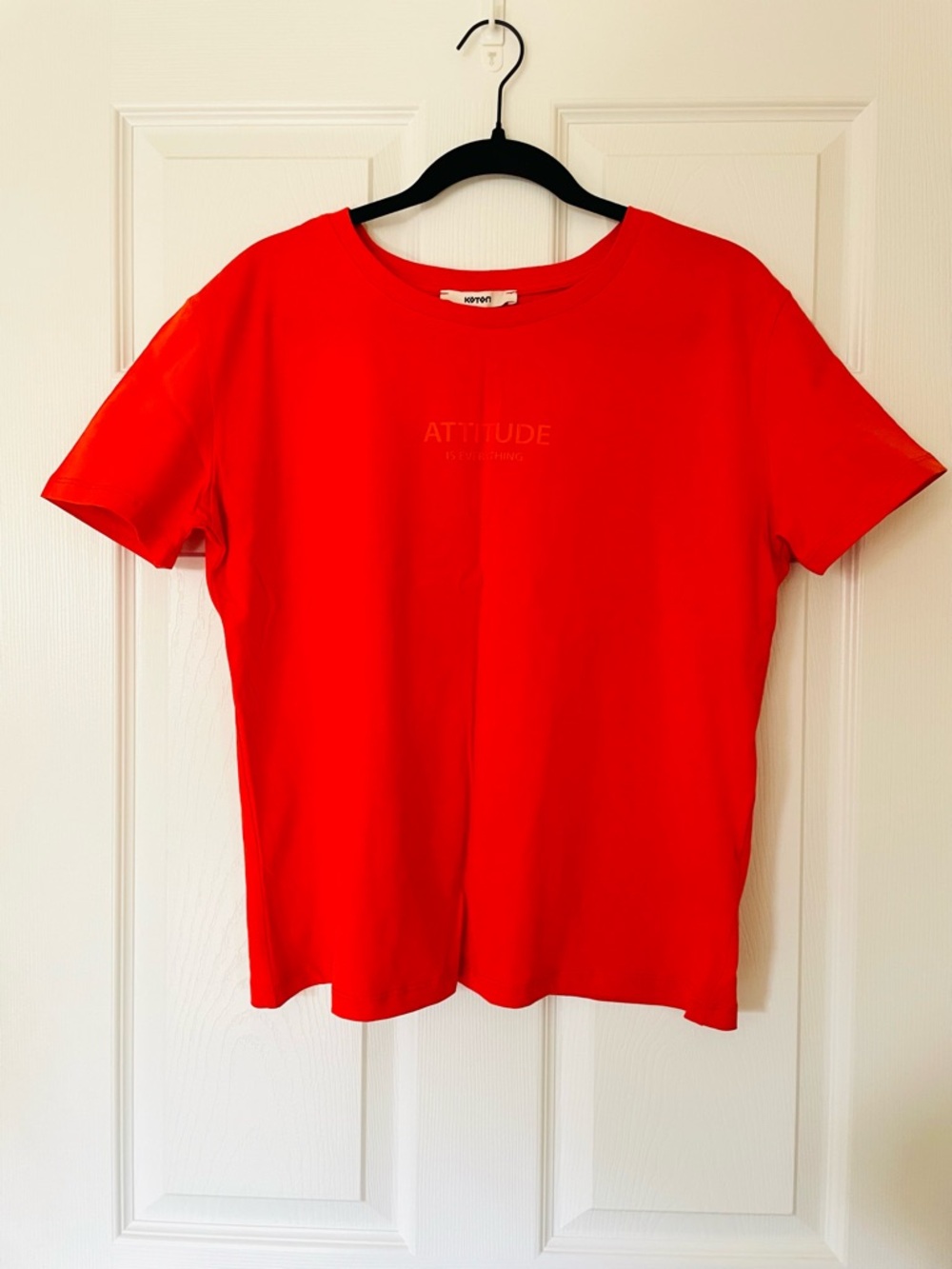 Koton Coral Graphic Tee | “Attitude Is Everything” 100% Cotton Short Sleeve